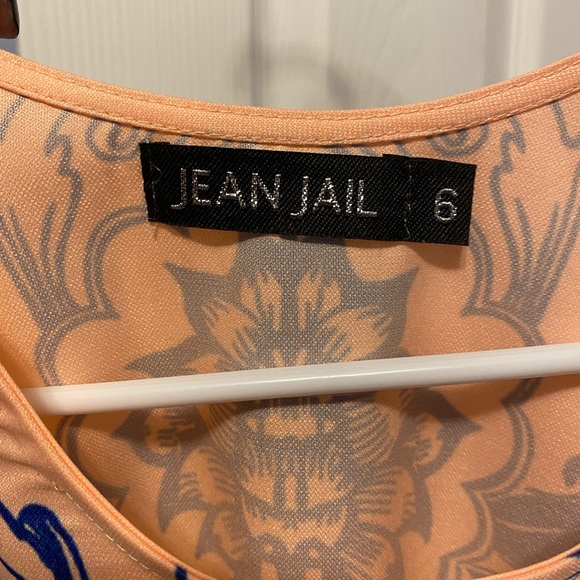 Orange and Blue Mini Dress - Picture 3 of 3